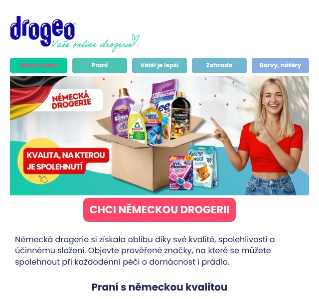 Drogeo: Německá drogerie – WaschKönig, Dr. Beckmann – červenec 2026 | Nuslet.cz