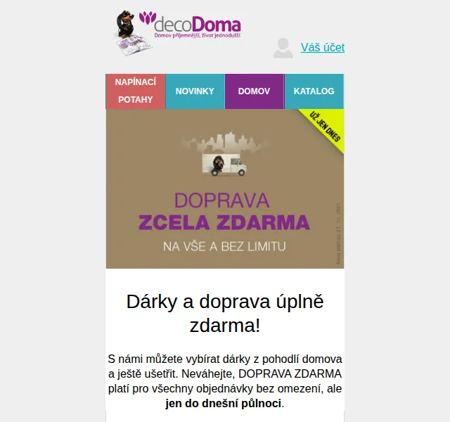 decoDoma, s.r.o.: Tipy na dárky a doprava zdarma – červen 2026 | Nuslet.cz