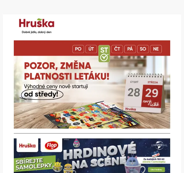Hruška: Máslo 179,60 Kč/kg a Jihlavanka 89,90 Kč – říjen 2026 | Nuslet.cz