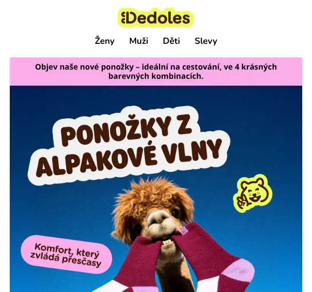Dedoles: alpakové ponožky – září 2026
