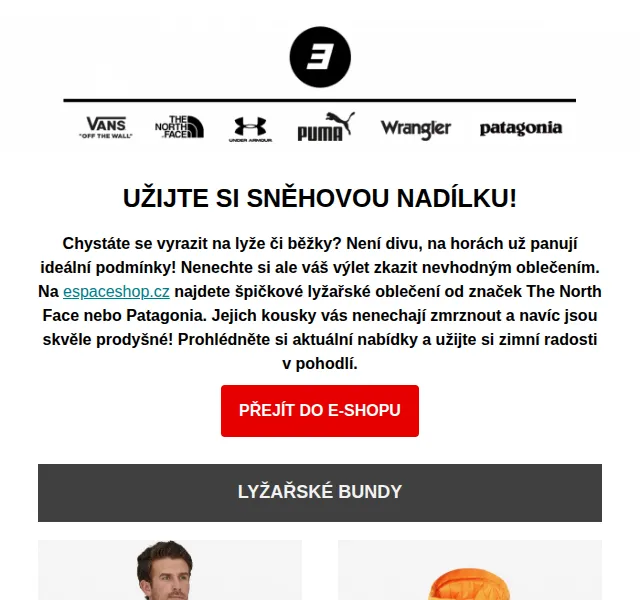 ESPACE: lyžařské oblečení The North Face a Patagonia – červen 2026 | Nuslet.cz
