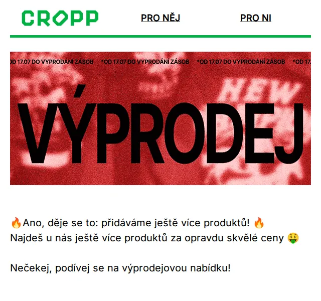 Cropp: Výprodej až -70% – nově ještě více produktů – červen 2026 | Nuslet.cz