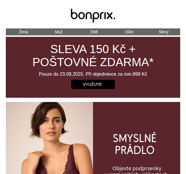 bonprix: sleva 150 Kč + poštovné zdarma – červen 2026 | Nuslet.cz