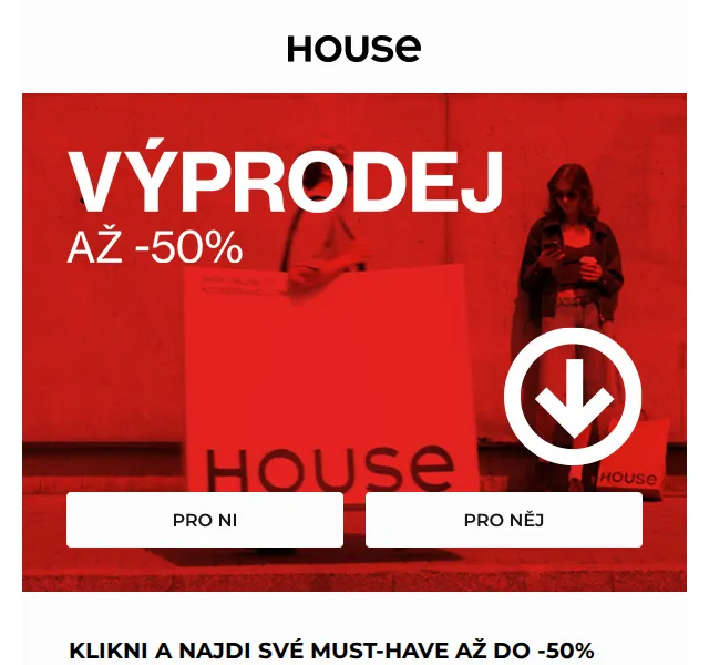 HOUSE: Výprodej až do -50 % – červen 2026 | Nuslet.cz
