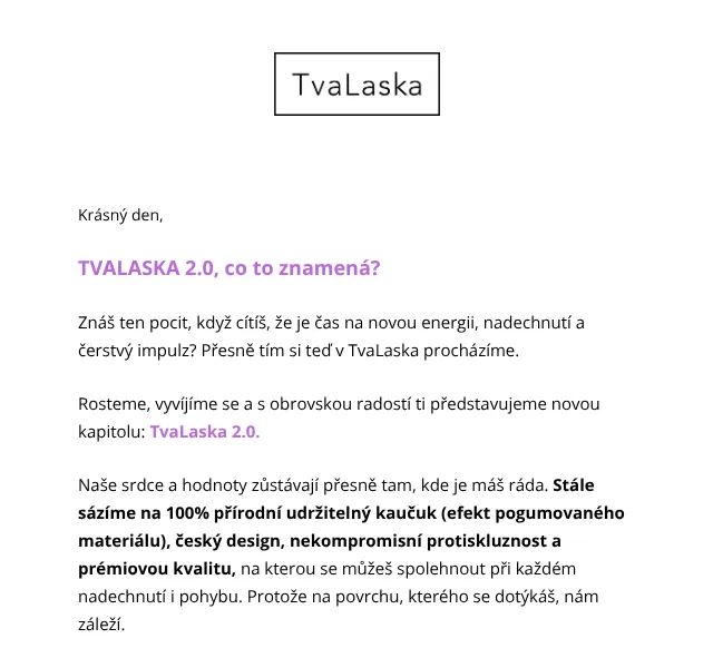 TvaLaska: 10% sleva + dárek 350 Kč – září 2026