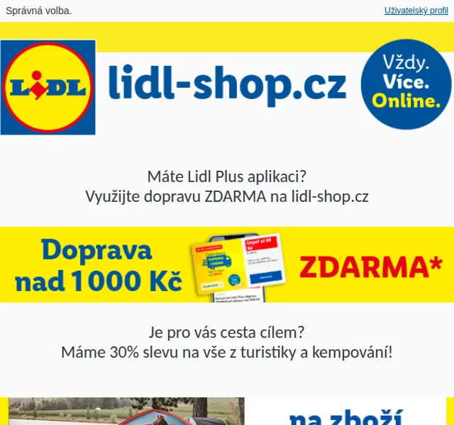 Lidl: 30% sleva na vše z kategorie Turistika a Kempování – duben 2026 | Nuslet.cz