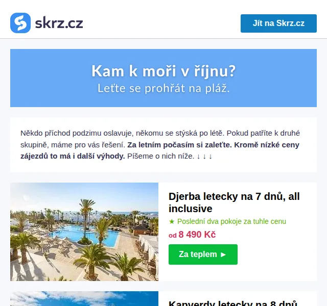 Skrz.cz: Djerba od 8 490 Kč a exotický ráj – říjen 2026 | Nuslet.cz