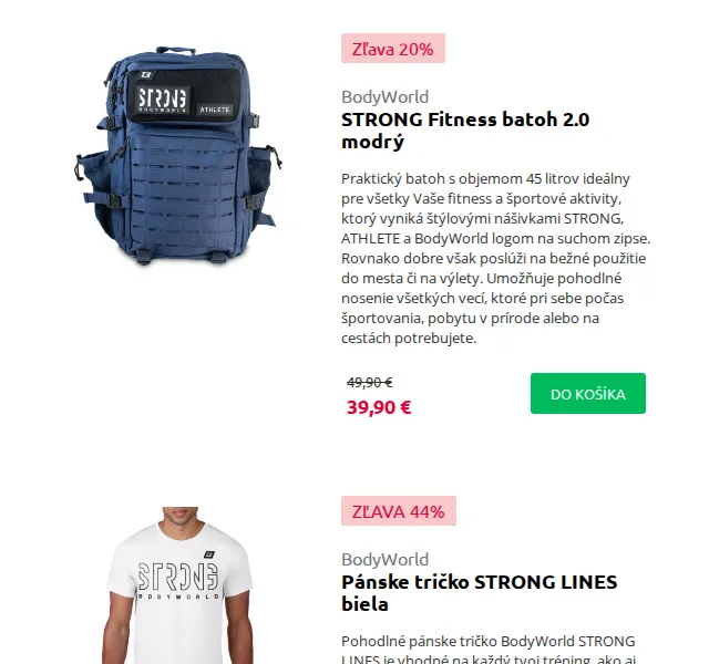 BodyWorld: STRONG batoh a Impact Native Whey – 20–55 % sleva – červen 2026 | Nuslet.cz