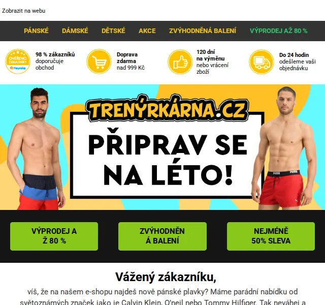 Lukáš z Trenýrkárna.cz: Pánské plavky Calvin Klein, O'Neill a Tommy – výprodej až 80 % | červen 2026 | Nuslet.cz