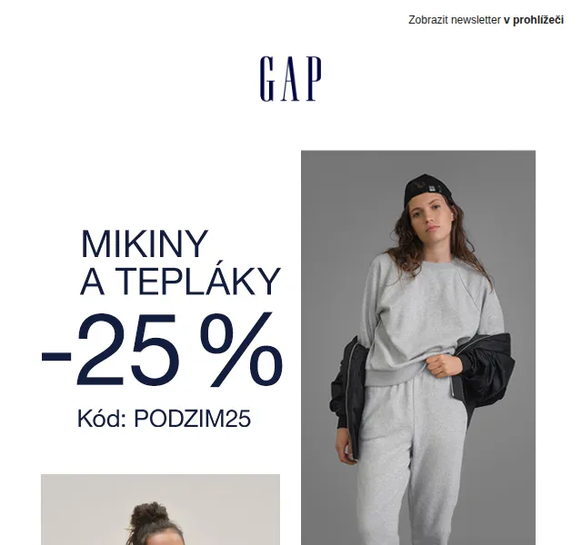 GAPstore: Mikiny a tepláky s extra slevou 25 % – červen 2026 | Nuslet.cz