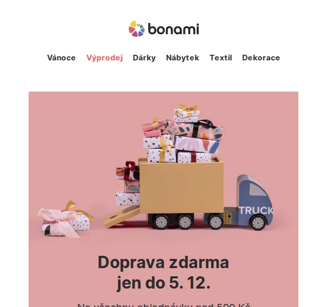 Bonami.cz: Doprava zdarma nad 500 Kč – prosinec 2022 | Nuslet.cz