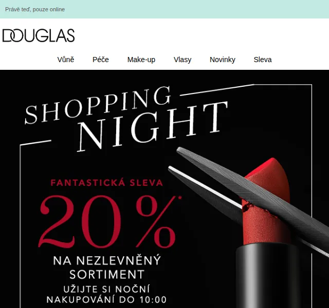 Douglas CZ: Halloweenská Shopping Night s 20% slevou – říjen 2026 | Nuslet.cz