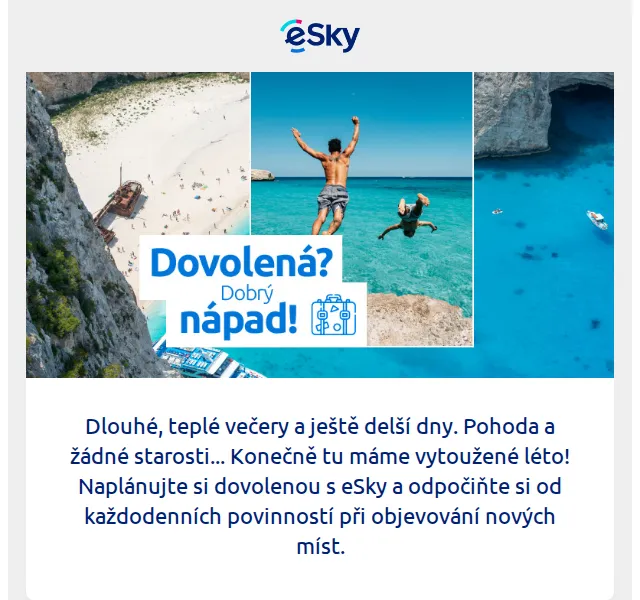 eSky.cz: Letní destinace od 1 500 Kč – červenec 2026 | Nuslet.cz