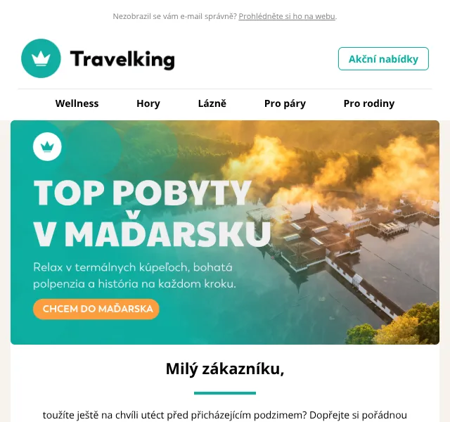 Travelking: Termální lázně Maďarsko od 2 799 Kč – září 2026
