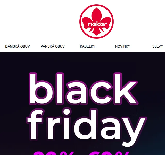 Rieker: Black Friday slevy 20-60 % na vše + dárek – červen 2026 | Nuslet.cz