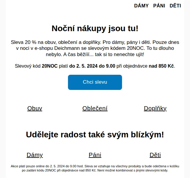 DEICHMANN: Sleva 20 % na vše – červenec 2026 | Nuslet.cz
