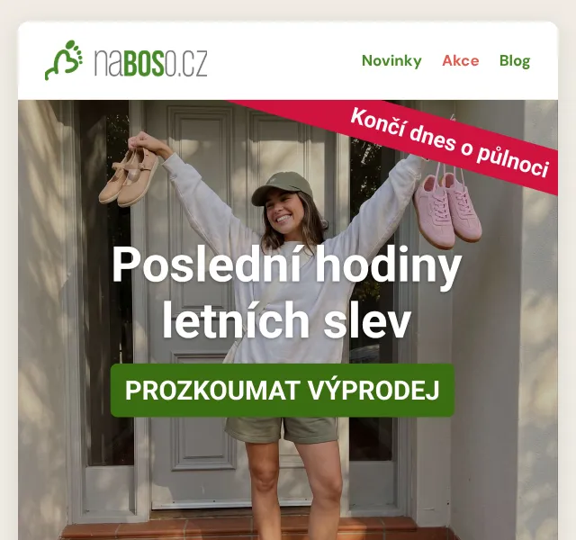 naBOSo: Letní slevy do půlnoci – srpen 2026