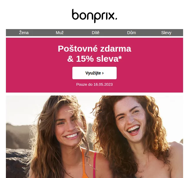 bonprix: 15% sleva + poštovné zdarma na plavky – červen 2026 | Nuslet.cz