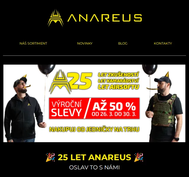 ANAREUS: slevy 10–50 % na vše skladem – červenec 2026 | Nuslet.cz