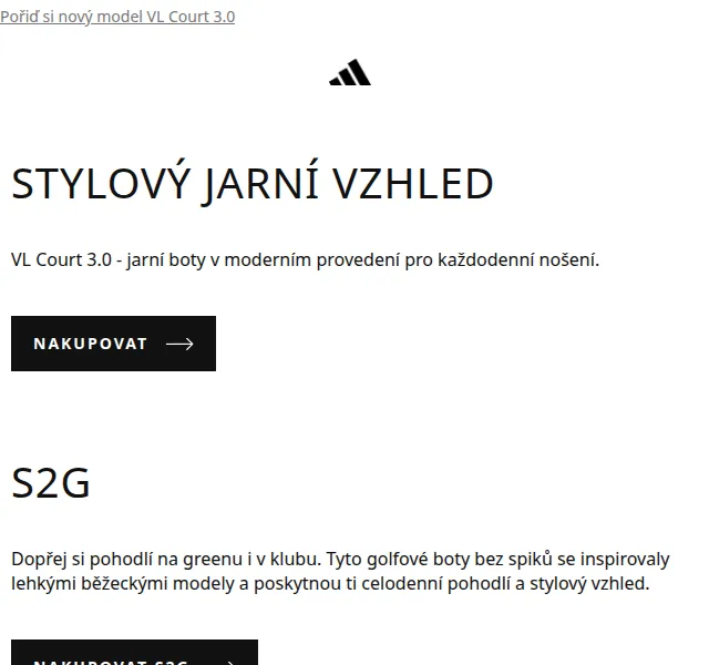 Adidas: Sleva až 50 % v dětském outletu – červenec 2026 | Nuslet.cz