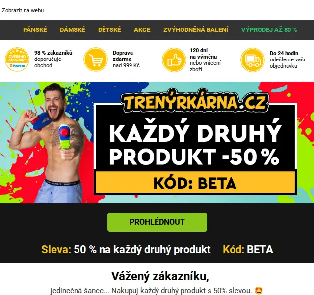 Lukáš z Trenýrkárna.cz: 50% sleva na každý druhý produkt – červen 2026 | Nuslet.cz