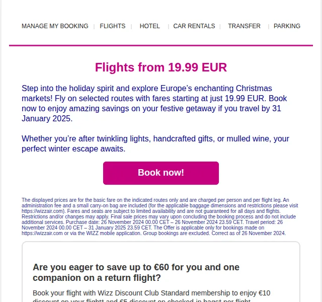 Wizz Air: Letenky od 19,99 EUR – červen 2026 | Nuslet.cz