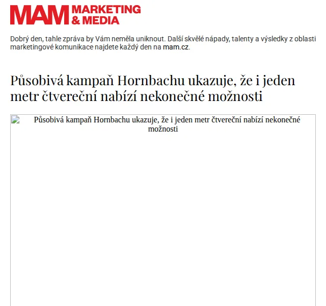 Marketing & Media: Hornbach kampaň s metrem čtverečním – červenec 2026 | Nuslet.cz