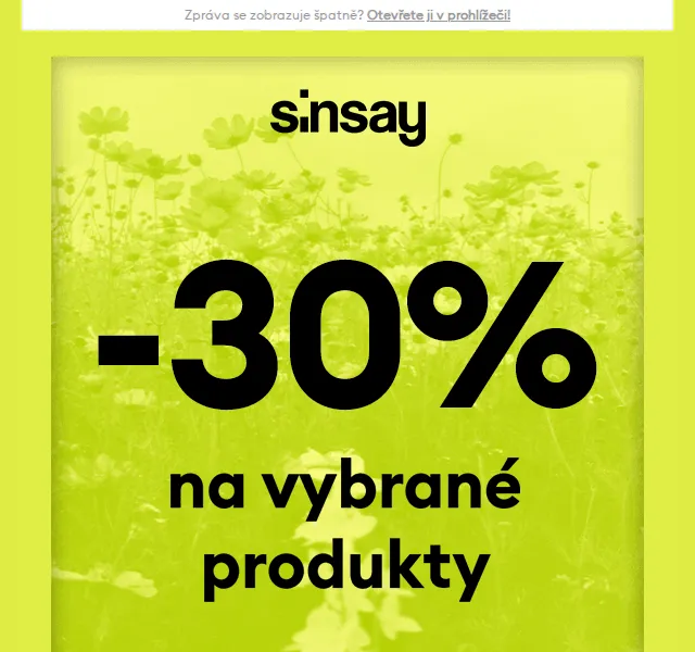 Sinsay: sleva 30 % na vybrané produkty – červen 2026 | Nuslet.cz