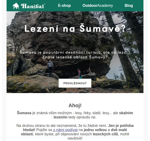 Hanibal: Skalní lezení na Šumavě – červen 2026 | Nuslet.cz