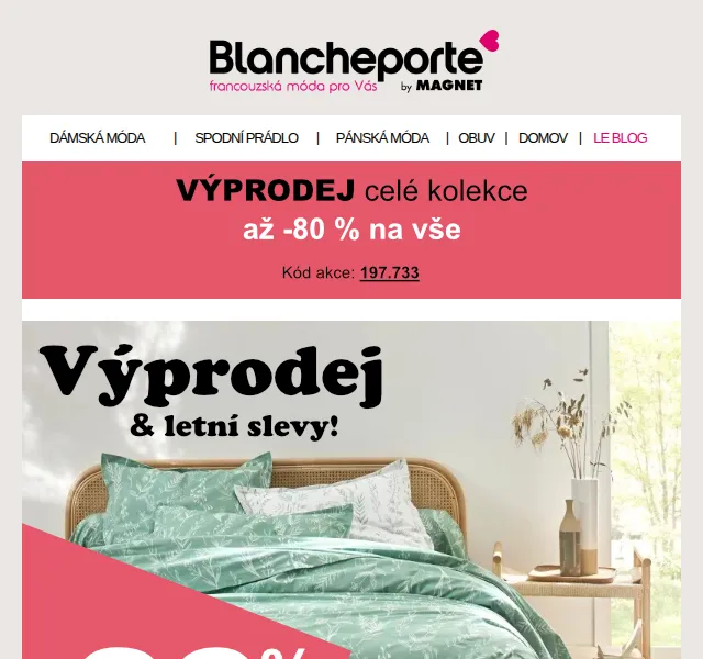 Blancheporte: Letní ložnice ve výprodeji – červen 2026 | Nuslet.cz