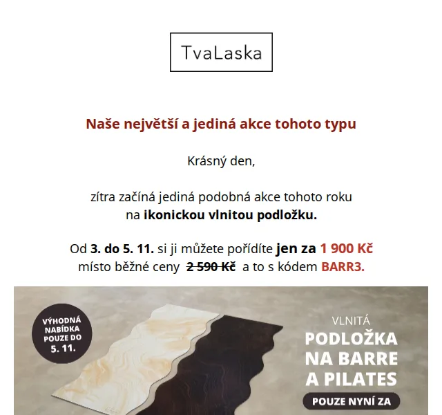 Niki a Ctirad z TvaLaska: Barre podložka 1900 Kč – červenec 2026 | Nuslet.cz