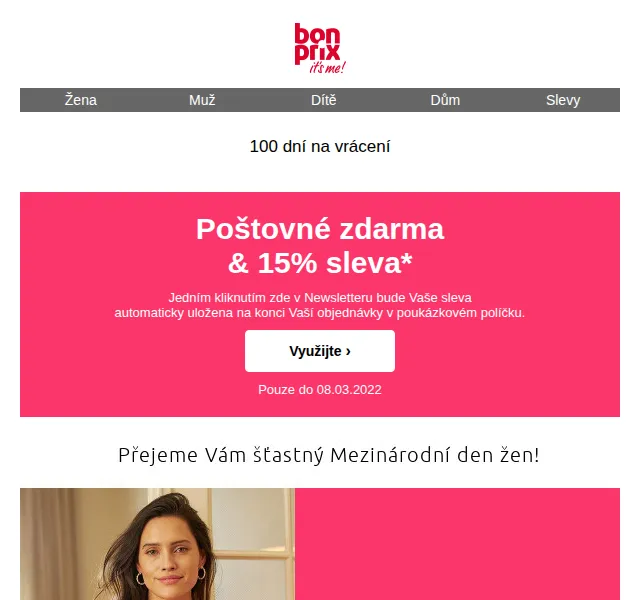 bonprix: Poštovné zdarma & 15% sleva – červen 2026 | Nuslet.cz