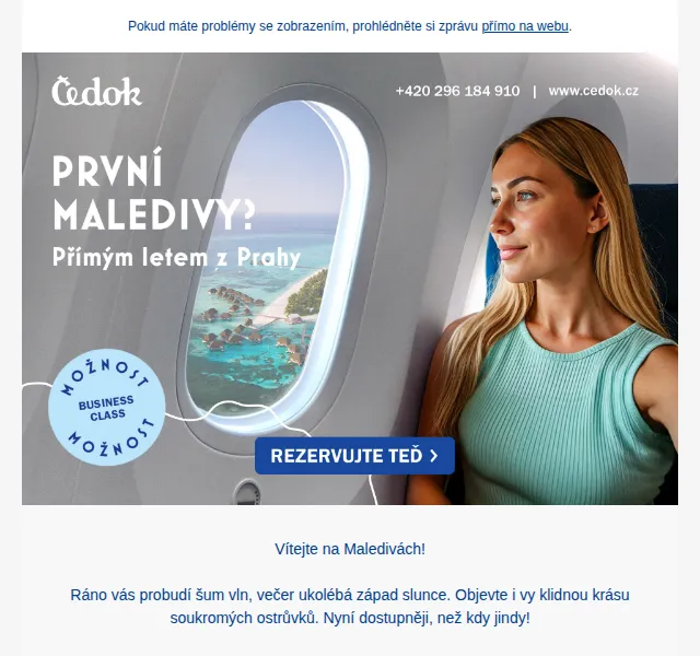 Čedok: Maledivy od 44 990 Kč – červenec 2026 | Nuslet.cz