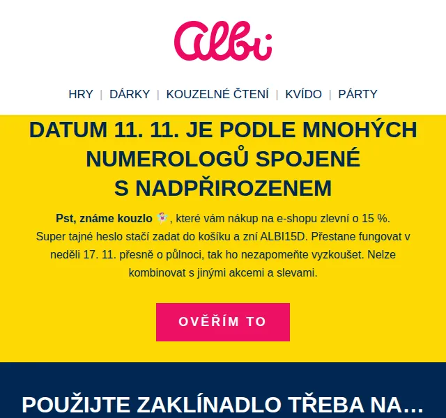 Albi: Kouzelné jedničky – sleva 15 % – listopad 2026 | Nuslet.cz