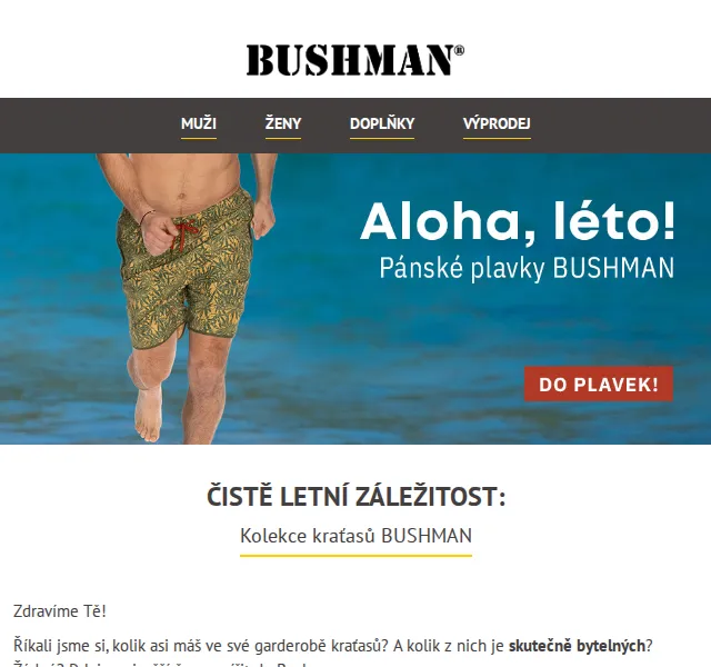 BUSHMAN: Výprodej kraťasů na léto – červen 2026 | Nuslet.cz