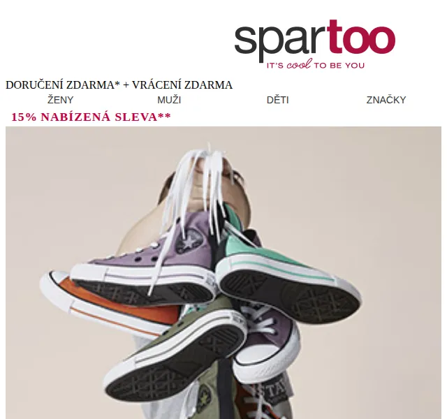 Spartoo: Sleva 15 % na Converse – červenec 2026 | Nuslet.cz