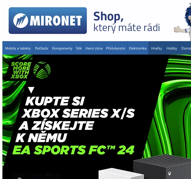 Mironet: Xbox Series X/S + EA Sports FC 24 jako bonus – červen 2026 | Nuslet.cz