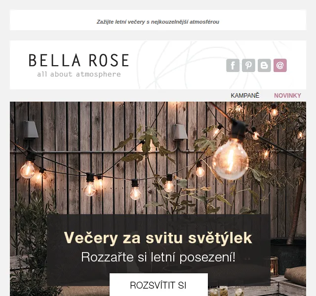 Bella Rose: SLEVA 20 % na venkovní světýlka – červen 2026 | Nuslet.cz