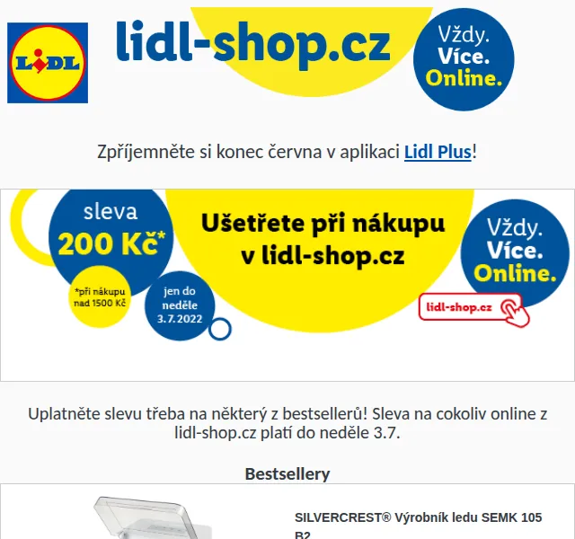 Lidl: Sleva 200 Kč na cokoliv online – červenec 2022 | Nuslet.cz