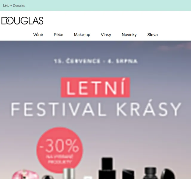 Douglas CZ: Letní festival krásy se slevou až 30 % – červenec 2026 | Nuslet.cz