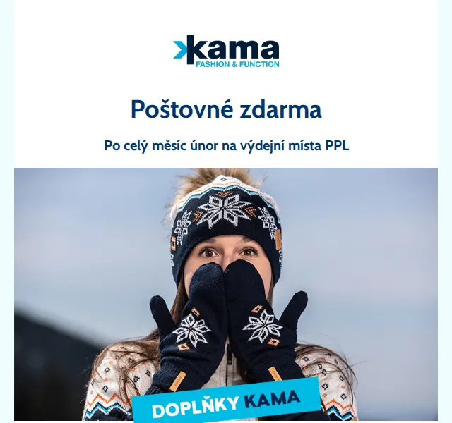 KAMA: Poštovné ZDARMA na výdejní místa PPL – únor 2026 | Nuslet.cz