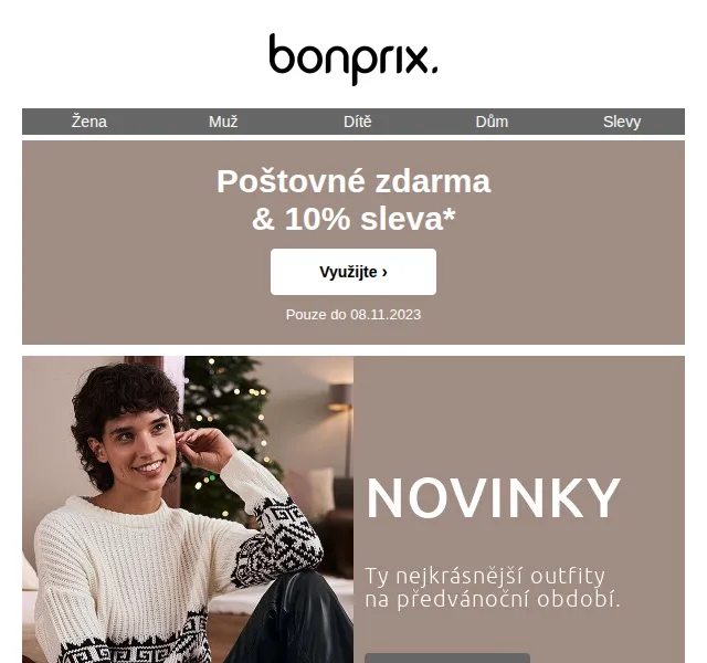 Bonprix: 10% sleva + poštovné zdarma v aplikaci – červenec 2026 | Nuslet.cz