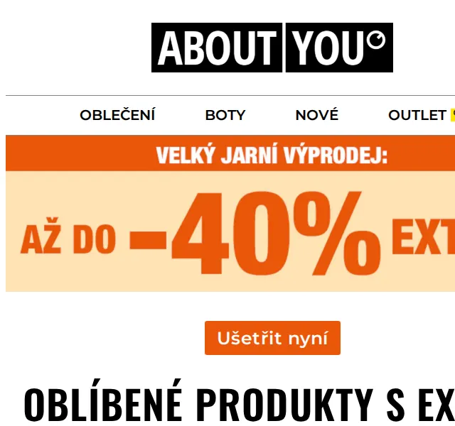 ABOUT YOU: Až do -40 % EXTRA na jarní styly – červenec 2026 | Nuslet.cz