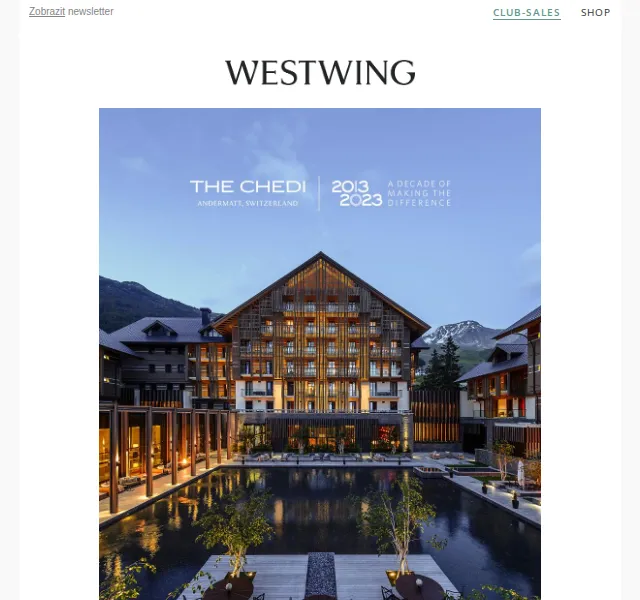 Westwing: Inspirace Chedi Andermatt Hotel – červen 2026 | Nuslet.cz