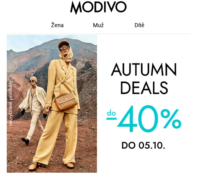 Modivo: Autumn Deals až -40 % – červen 2026 | Nuslet.cz