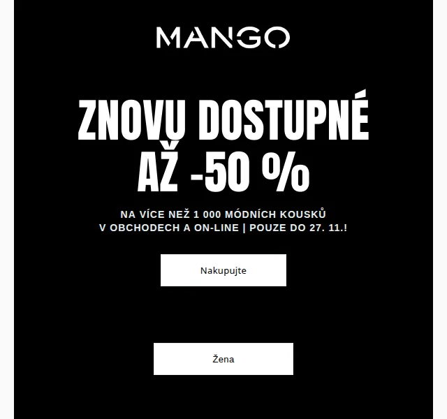 MANGO Home: Black Friday slevy až 50 % – červen 2026 | Nuslet.cz