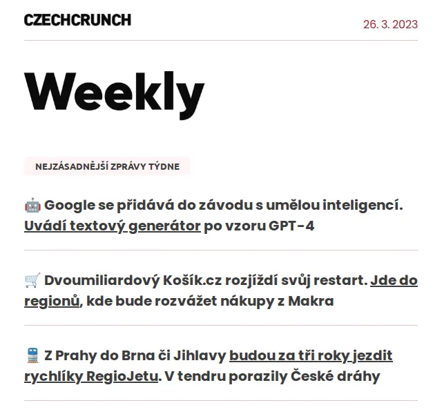CzechCrunch: Přehled zpráv týdne – červen 2026 | Nuslet.cz
