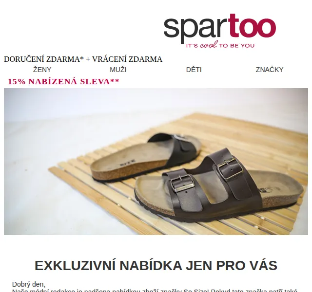 Spartoo: sleva 15 % na So Size – červen 2026 | Nuslet.cz