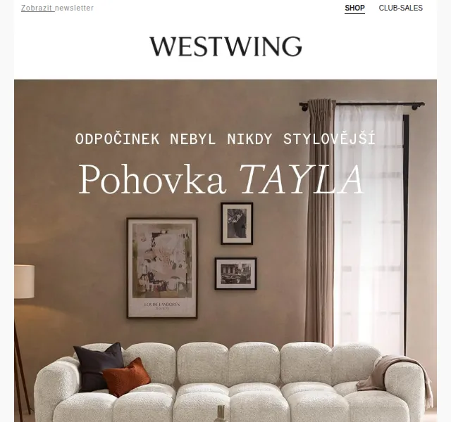 Westwing: Pohovka TAYLA – červen 2026 | Nuslet.cz