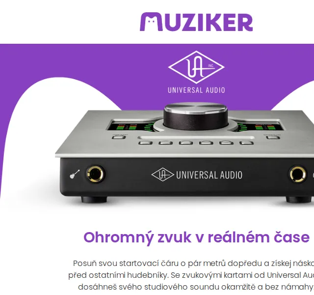 Muziker: Zvukové karty Universal Audio – červenec 2026 | Nuslet.cz